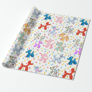 Papier Cadeau Papier d'enveloppement de chien de ballon
