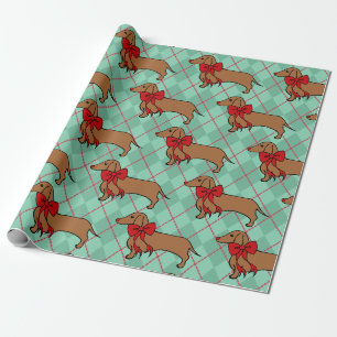 Papier Cadeau Papier d'enveloppement de chien de Noël Jacquard m
