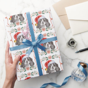 Papier Cadeau Papier d'enveloppement de chien espagnol de Noël