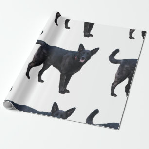 Papier Cadeau Papier d'enveloppement de chien noir