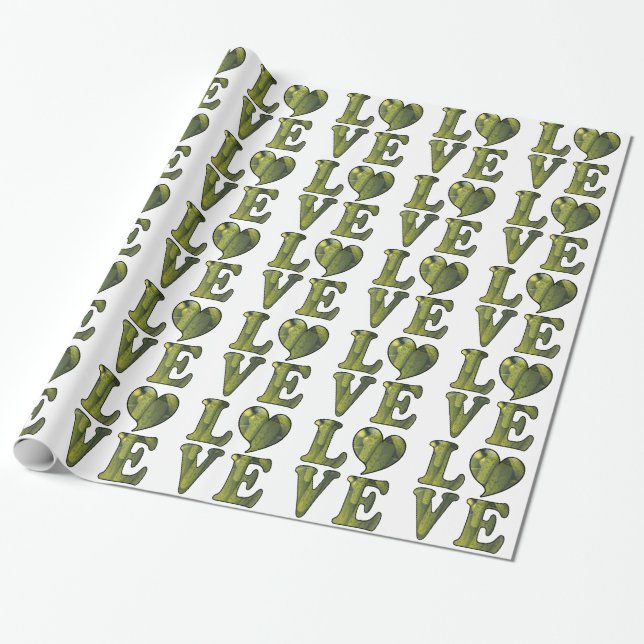 Papier Cadeau Papier d'enveloppement de chou LOVE (Déroulé)