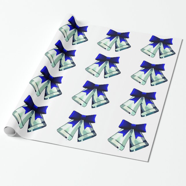 Papier Cadeau Papier d'enveloppement de cloches d'argent (Déroulé)