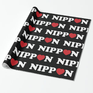 Papier Cadeau Papier d'enveloppement de coeur Nippon Love