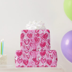 Papier Cadeau Papier d'enveloppement de coeur préppy