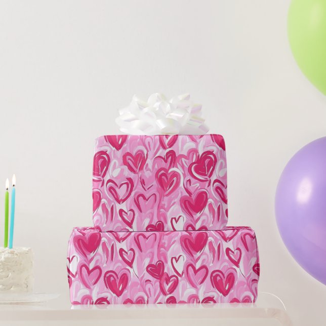 Papier Cadeau Papier d'enveloppement de coeur préppy (Cadeaux de fête)