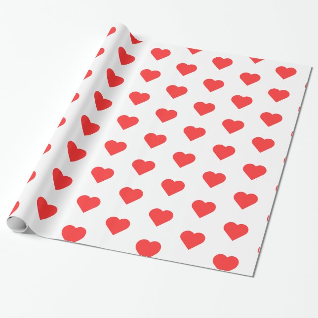 Papier Cadeau Papier d'enveloppement de coeur rouge - Enveloppem (Déroulé)