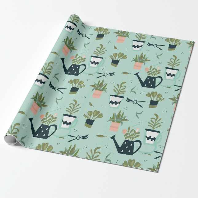 Papier Cadeau Papier d'enveloppement de conception de jardin (Déroulé)