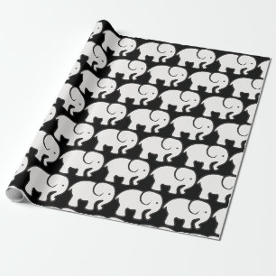 Papier Cadeau Papier d'enveloppement de conception d'éléphant bl