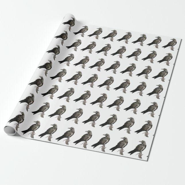 Papier Cadeau Papier d'enveloppement de couleur d'aquarelle noir (Déroulé)