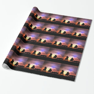 Papier Cadeau Papier d'enveloppement de cowboy occidental