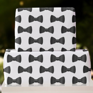 Papier Cadeau Papier d'enveloppement de Cravate noir et blanc Gr