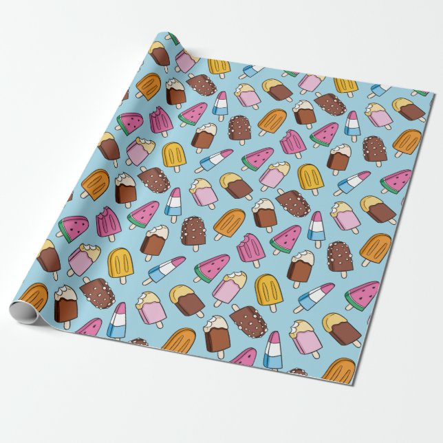 Papier Cadeau Papier d'enveloppement de crème glacée (Déroulé)