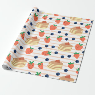 Papier Cadeau Papier d'enveloppement de crêpes et de baies migno