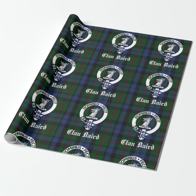 Papier Cadeau Papier d'enveloppement de crête Clan Baird Tartan (Déroulé)