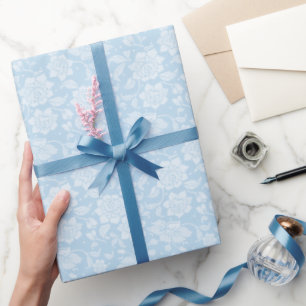 Papier Cadeau Papier d'enveloppement de dentelle bleue