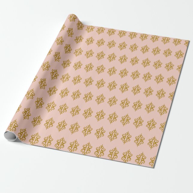 Papier Cadeau Papier d'enveloppement de dentelle rose (Déroulé)