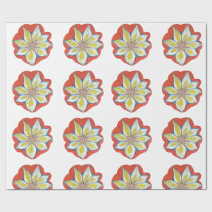 Papier Cadeau Papier d'enveloppement de dessin à fleurs Mandala