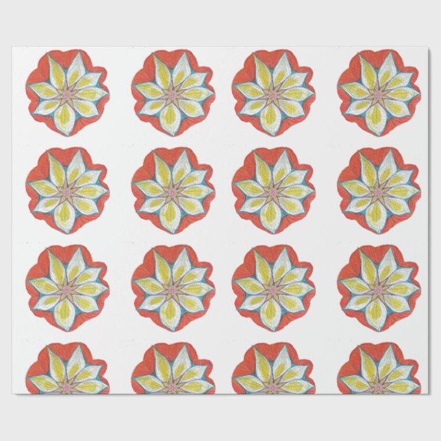 Papier Cadeau Papier d'enveloppement de dessin à fleurs Mandala (Couture)