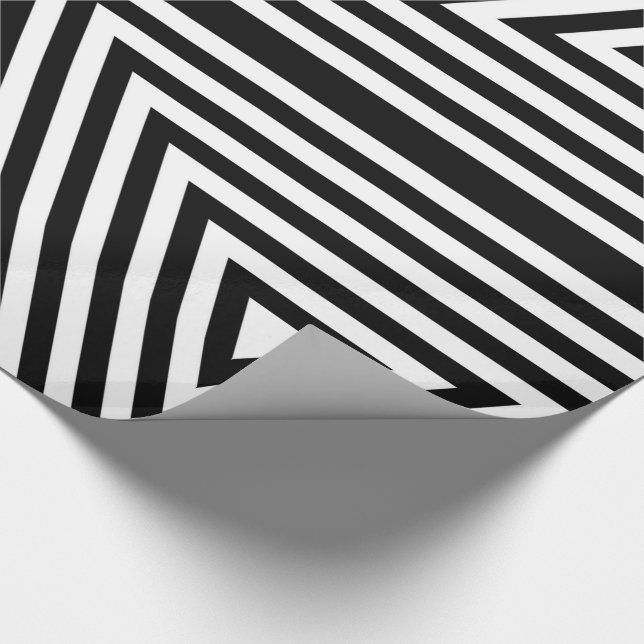 Papier Cadeau Papier d'enveloppement de diamants de bandes blanc (Coin)