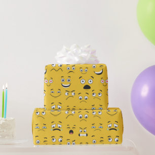 Papier Cadeau Papier d'enveloppement de faces amusantes