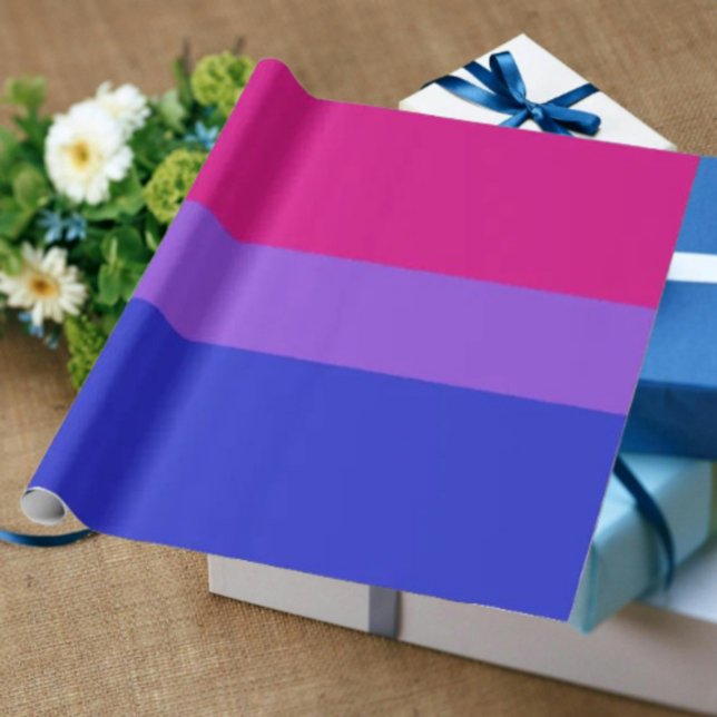 Papier Cadeau Papier d'enveloppement de fête de la Bi Pride (Créateur téléchargé)