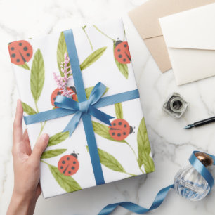 Papier Cadeau Papier d'enveloppement de feuille de bug Ladybug L