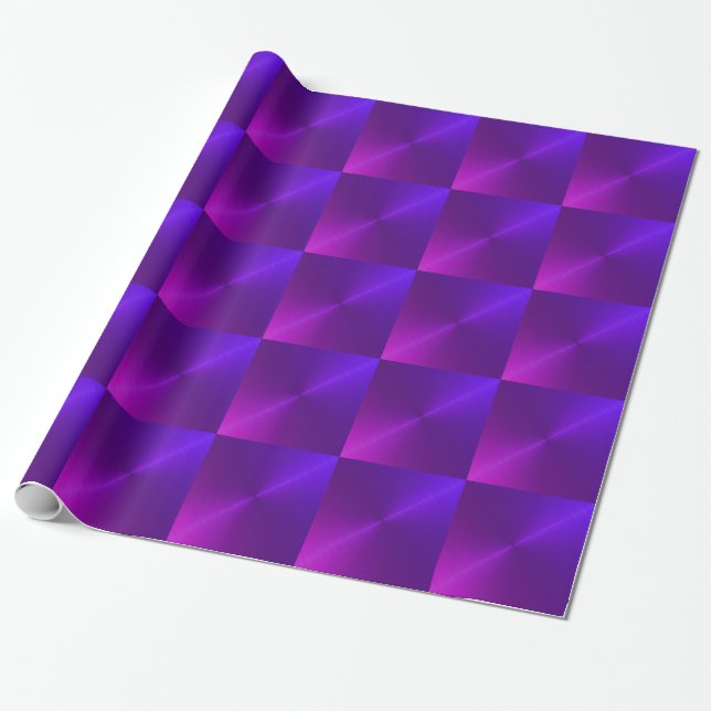 Papier Cadeau Papier d'enveloppement de feuilles violettes et bl (Déroulé)
