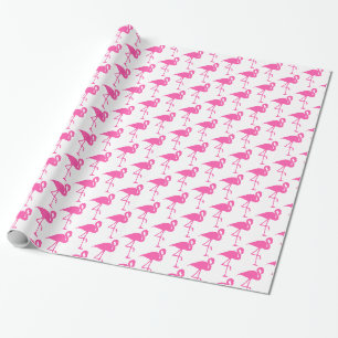 Papier Cadeau Papier d'enveloppement de Flamant rose blanc et ro