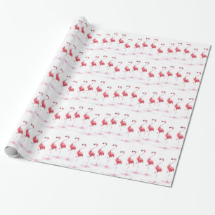 Papier Cadeau Papier d'enveloppement de Flamants roses roses