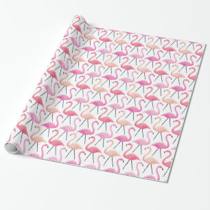 Papier Cadeau Papier d'enveloppement de Flamants roses roses
