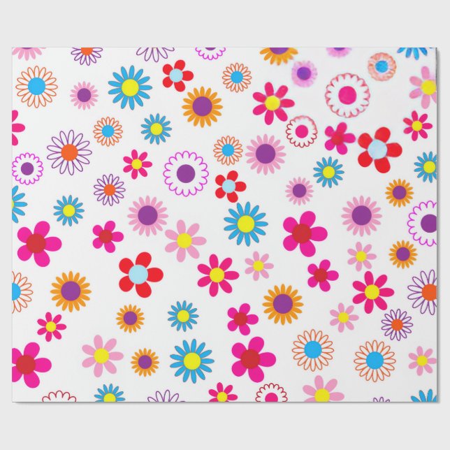 Papier Cadeau Papier d'enveloppement de fleur (Plat)