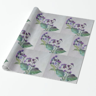 Papier Cadeau Papier d'enveloppement de fleurs violettes