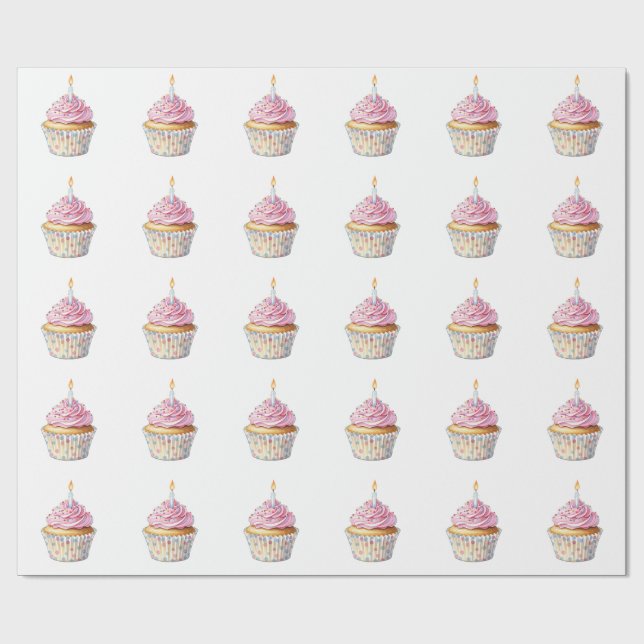 Papier Cadeau Papier d'enveloppement de gâteau d'anniversaire (Plat)