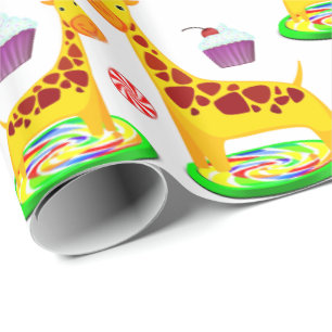 Papier Cadeau Papier d'enveloppement de girafe