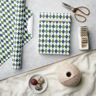 Papier Cadeau Papier d'enveloppement de golf Marine & Jacquard v