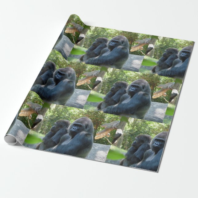 Papier Cadeau Papier d'enveloppement de Gorilla (Déroulé)