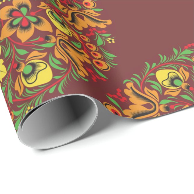 Papier Cadeau Papier d'enveloppement de hohlome russe (Coin rond)