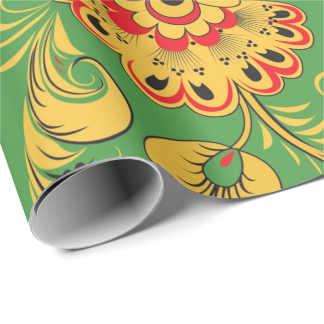 Papier Cadeau Papier d'enveloppement de hohlome russe (Coin rond)