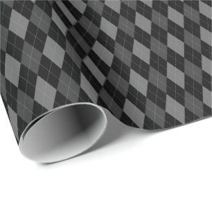 Papier Cadeau Papier d'enveloppement de Jacquard gris et noir