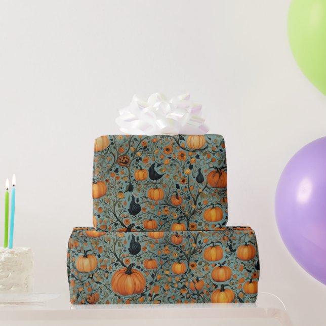 Papier Cadeau Papier d'enveloppement de jardin Citrouille lunair (Cadeaux de fête)