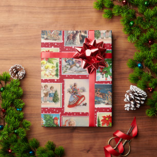 Papier Cadeau Papier d'enveloppement de la carte postale de Noël