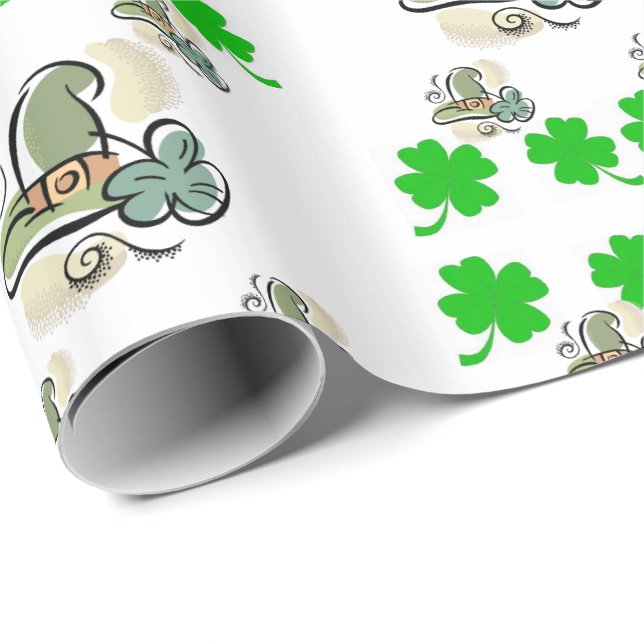 Papier Cadeau Papier d'enveloppement de la Saint-Patrick (Coin rond)
