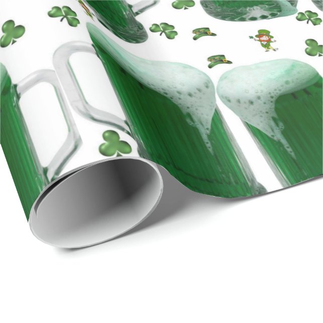 Papier Cadeau Papier d'enveloppement de la Saint-Patrick (Coin rond)
