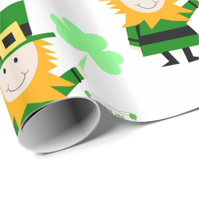 Papier Cadeau Papier d'enveloppement de la Saint-Patrick (Coin rond)