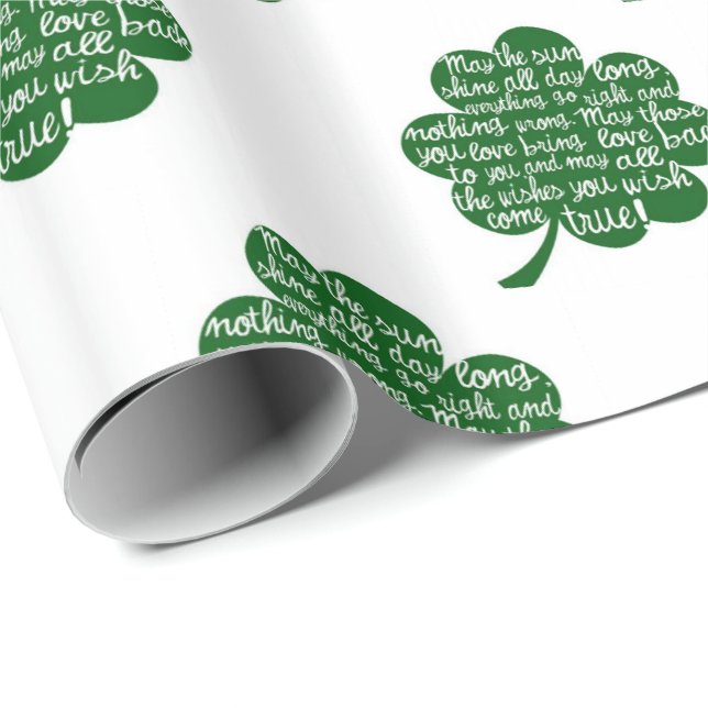 Papier Cadeau Papier d'enveloppement de la Saint-Patrick (Coin rond)