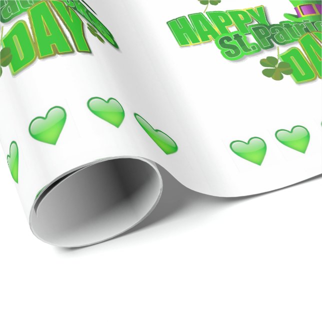 Papier Cadeau Papier d'enveloppement de la Saint-Patrick (Coin rond)