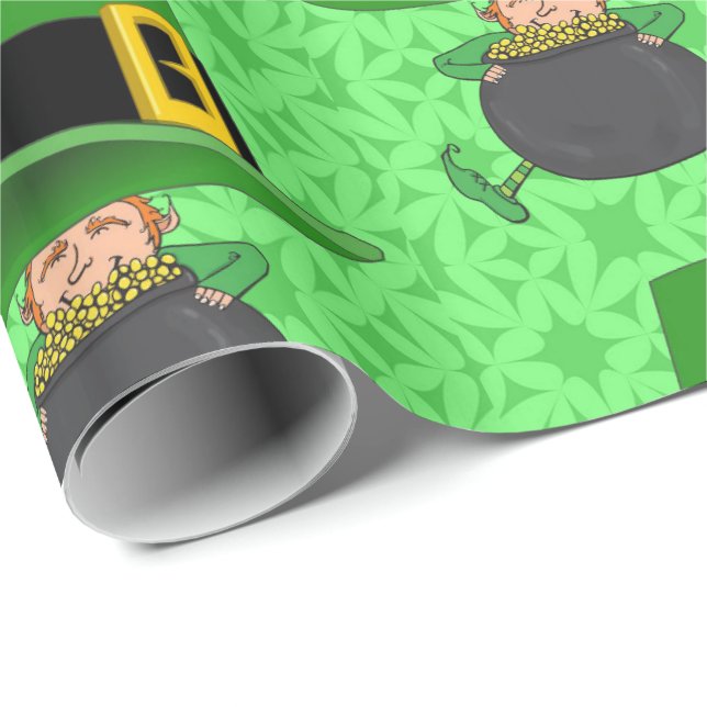 Papier Cadeau Papier d'enveloppement de la Saint-Patrick (Coin rond)