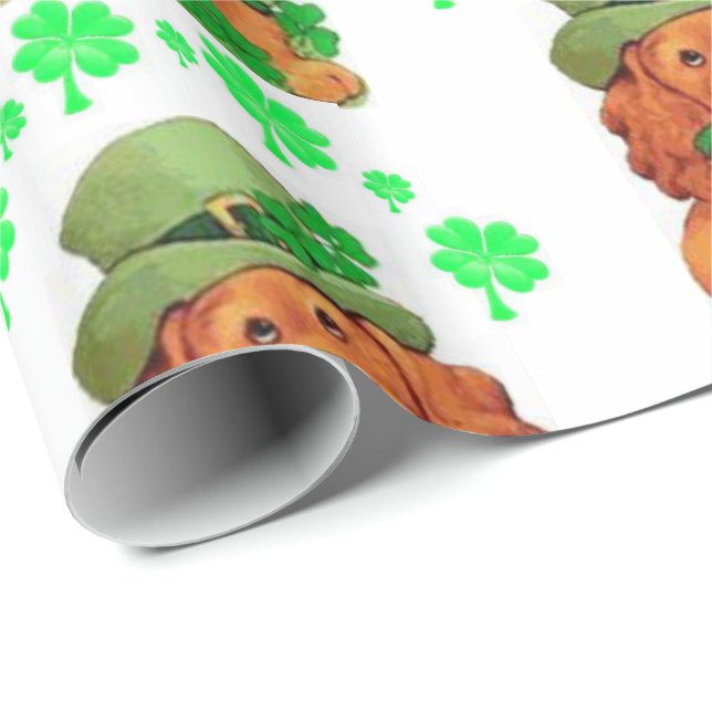 Papier Cadeau Papier d'enveloppement de la Saint-Patrick (Coin rond)