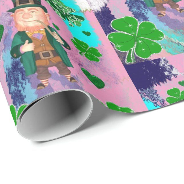 Papier Cadeau Papier d'enveloppement de la Saint-Patrick (Coin rond)