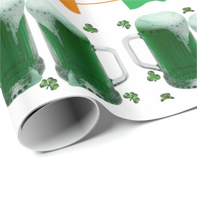 Papier Cadeau Papier d'enveloppement de la Saint-Patrick (Coin rond)